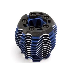 Cooling head, powertune (machined aluminum, blue-anodized) (trx 3.3), head protector (1),  3x6mm ccs (5)