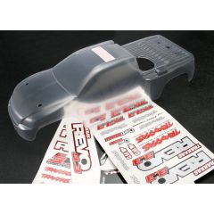 Body, revo 3.3 (extended chassis) (clear, requires painting)/window, grill, lights decal sheet