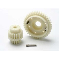 Gear set, 2-speed wide ratio (2nd speed gear 38t, 13t-18t input gears, hardware)