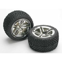 Tires & wheels, assembled, glued (jato twin-spoke wheels, victory tires, foam inserts) (nitro rear) (2)