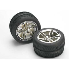 Tires & wheels, assembled, glued (jato twin-spoke wheels, victory tires, foam inserts) (nitro front) (2)