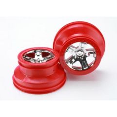 Wheels, SCT Chrome, Red Beadlock Style, Dual Profile