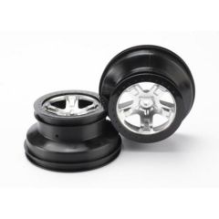 Short Course Chrome SCT Wheels - Black Beadlock - 12mm Hex (2)