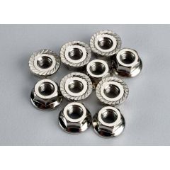 Nuts, 4mm flanged (10)