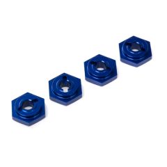 Wheel hubs, hex, aluminum (4) (blue-anodized)