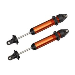 Shocks, GTX, aluminum, orange-anodized (fully assembled w/o springs) (2) (TRX-7761T)