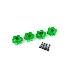 Traxxas Wheel hubs, hex, aluminum (green-anodized) (4)/ 4x13mm screw pins (4) (TRX-8956G)