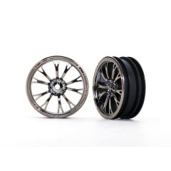 Traxxas Wheels, Weld black chrome (front) (2) (TRX-9472X)