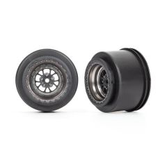 Traxxas Wheels, Weld Satin Black Chrome (rear) (2) (TRX-9473A)