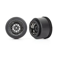 Traxxas Wheels, Weld Black Chrome (rear) (2) (TRX-9473X)