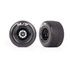 Tires & wheels, assembled, glued (Weld gloss black wheels, tires, foam inserts) (rear) (2) (TRX-9475)