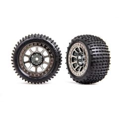 Traxxas Tires & wheels, assembled (2.2' black chrome wheels) (2) Medium Compound (TRX-2470T)