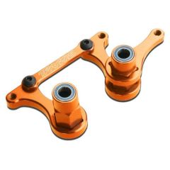 Traxxas Steering bellcranks, drag link (orange-anodized T6 aluminum)/ 5x8mm ball bearings (4) hardware (assembled) (TRX-3743T)