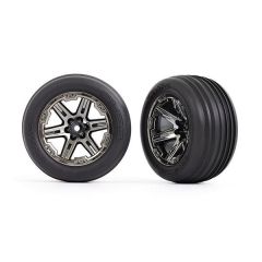 Traxxas - Tires & wheels Black/Chrome 2.8" RXT wheels (electric front) (2) (TRX-3771R)