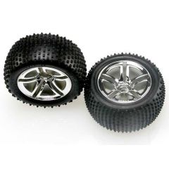 Tires & wheels, assembled, glued (2.8") (jato twin-spoke wheels, alias tires, foam inserts) (nitro rear) (2)