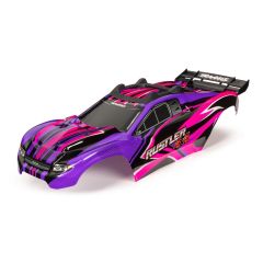 Traxxas - Body, Rustler 4X4, pink/ window, grille, lights decal sheet (TRX-6734P)