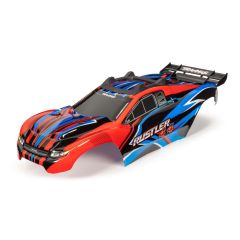 Traxxas - Body, Rustler 4X4, red & blue/ window, grille, lights decal sheet (TRX-6734R)