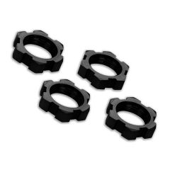 Wheel nuts, splined, 17mm, serrated (black-anodized) (4)