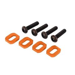 Traxxas - Washers, motor mount, aluminum (orange-anodized) (4)/ 4x18mm BCS (4) (TRX-7759-ORNG)