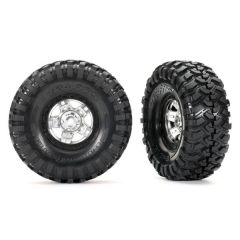 Traxxas - Tires and wheels satin chrome, assembled, glued (TRX-4 Sport) 1.9 (2) (TRX-8179X)