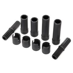 Half shafts, center (internal splined, front (2) & internal splined, rear (2)/ external splined (2)/ pin retainer (4)) (plastic parts only)