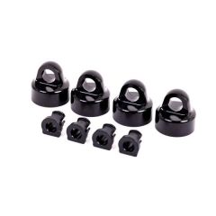 Traxxas - Shock caps, aluminum (black-anodized), GTX shocks (4)/ spacers (4) (for Sledge) (TRX-9664A)