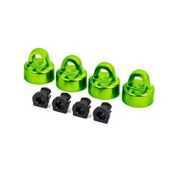 Traxxas - Shock caps, aluminum (green-anodized), GTX shocks (4)/ spacers (4) (for Sledge) (TRX-9664G)