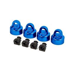 Traxxas - Shock caps, aluminum (blue-anodized), GTX shocks (4)/ spacers (4) (for Sledge) (TRX-9664X)