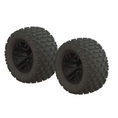 Dboots Fortress MT Tire Set Glued (Black) (2pcs) (AR550044)