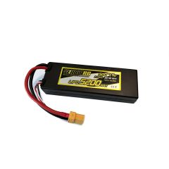 Yellow RC lipo 50c 7.4 volt 5200mah met Dean stekker