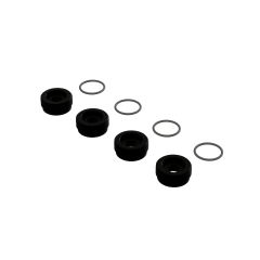 Arrma - Front Hub Nut Includes O-Rings, Aluminum, Black (4) (ARA330775)