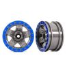 Traxxas - Wheels, TRX-4 Sport 2.2 (gray, blue beadlock style) (2) (TRX-8180-BLUE)