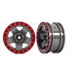 Traxxas - Wheels, TRX-4 Sport 2.2 (gray, red beadlock style) (2) (TRX-8180-RED)