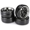Absima drift banden op wave velgen / Type B - Zwart/Chrome