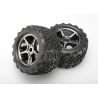 Tires & wheels, assembled, glued (Gemini black chrome wheels, Talon tires, foam inserts) (2 pcs)