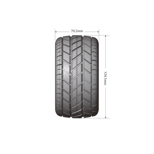 Louise MT-Rocket - MFT 1/10 banden op 2.8" bead-lock velgen black/chrome - 0 Offset - Hex 12mm